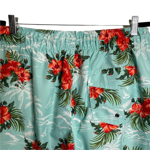 Charleston Threads Men's XL Hawaiian Aloha Swim Trunks Multicolor Mesh Lined - Picture 8 of 11